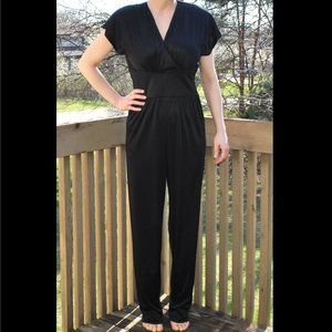 Pellini After 5 Women's Jumpsuit Size 5/6 Black Short Sleeve Vintage Jumpsuit